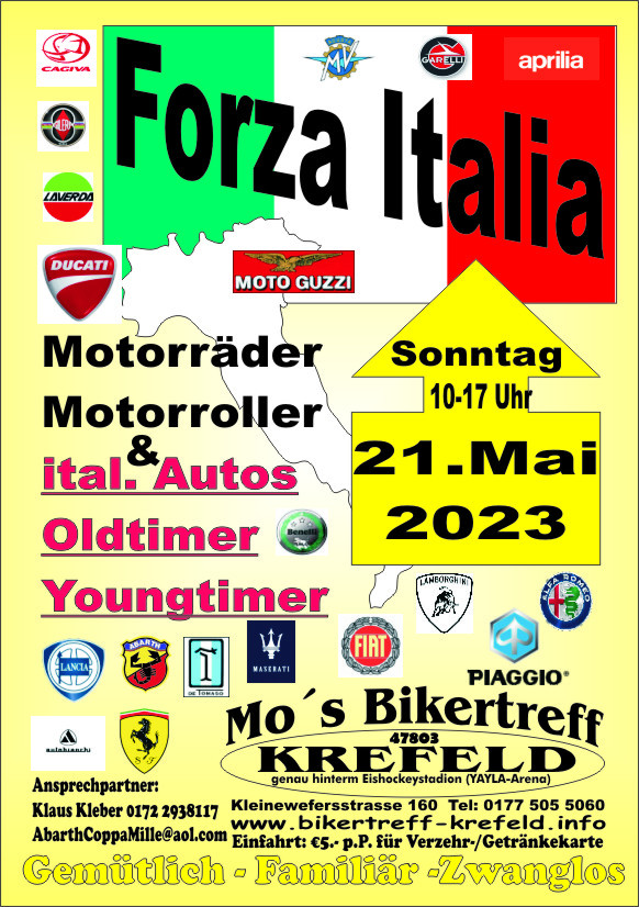 Forza Italia Treffen italienischer Fahrzeuge Oldtimer Youngtimer 2-3-4rädrige Fahrzeuge
