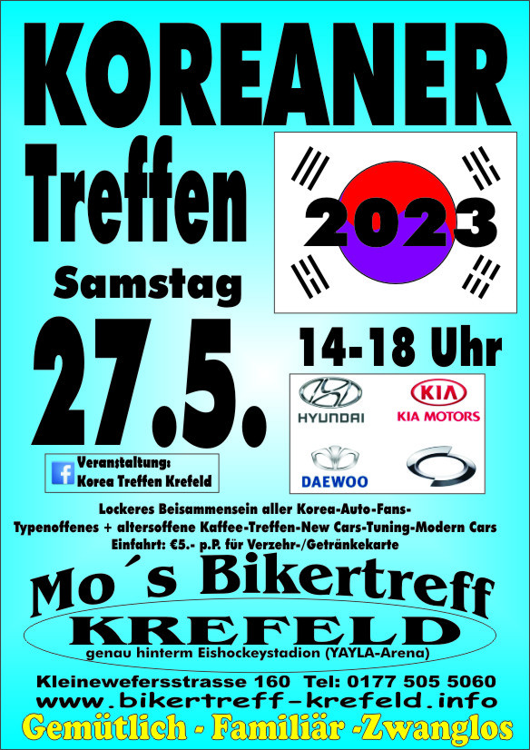 Korea Treffen koreanische Fahrzeuge Treffen 2023 NRW Krefeld