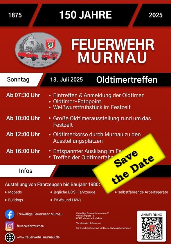 Oldtimertreffen zum 150sten der Freiwilligen Feuerwehr Murnau e.V.